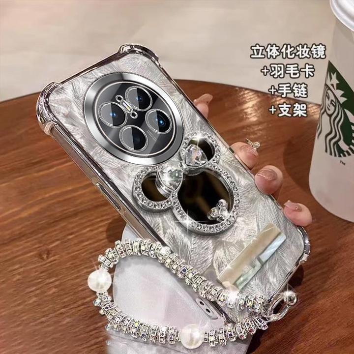 高颜值适用华为mate70手机壳镜子手链女士pro+带镜头膜优享版支架