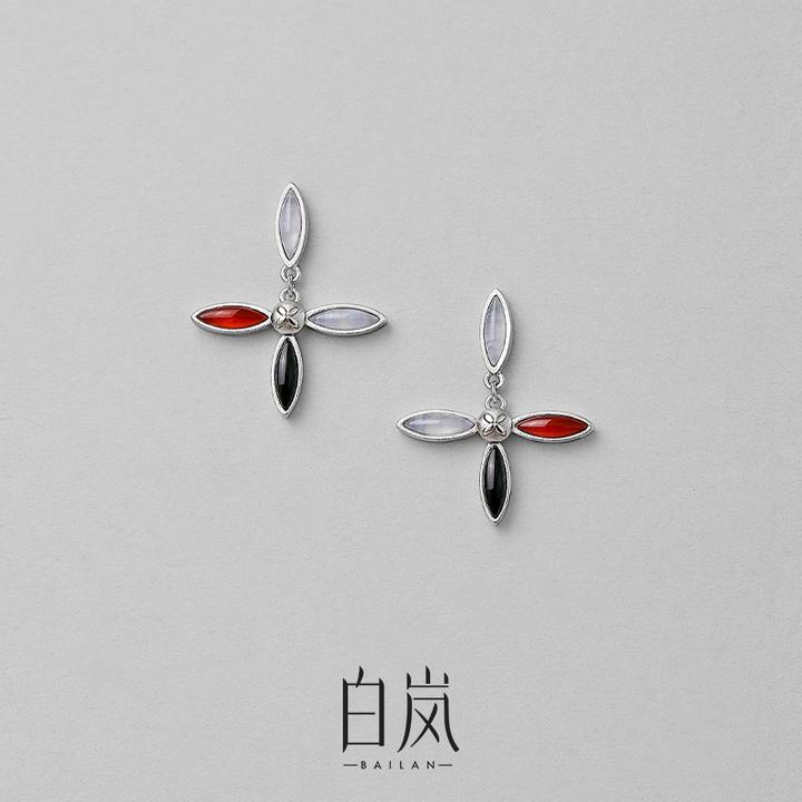 白岚厝色花砖耳钉【7月新品】原创设计小清新时尚百搭耳饰ED4681