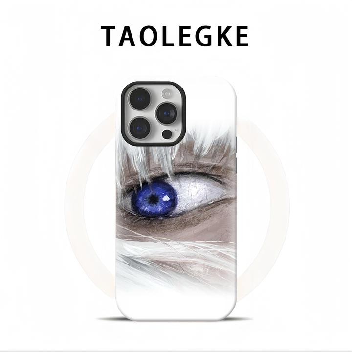 深邃蓝眼ins风适用于iPhone17promax/小米17菲林二合一磨砂手机壳