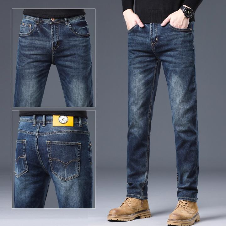 Cebrodz秋季新款高档牛仔裤男修身百搭时尚男士高端商务潮牌长裤