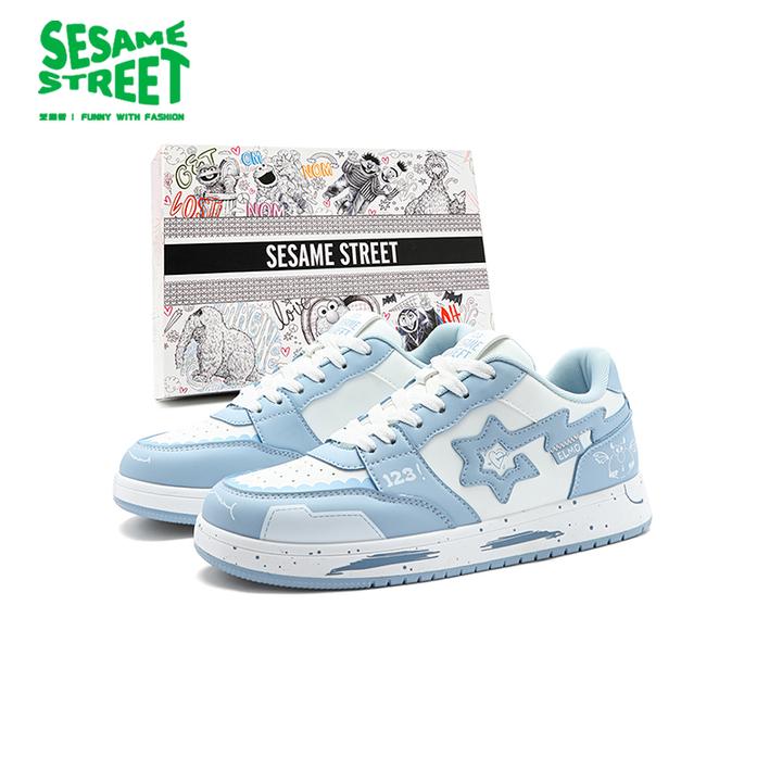 芝麻街鞋子男款爆款2025新款秋季闪电星星板鞋潮流透气低帮休闲鞋