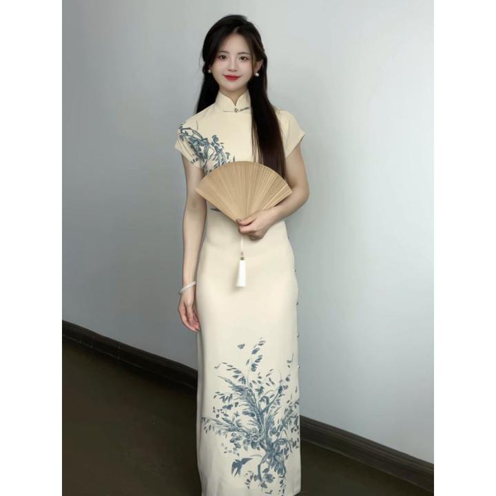 2025新中式旗袍连衣裙改良修身气质年轻款少女复古民国风日常可穿