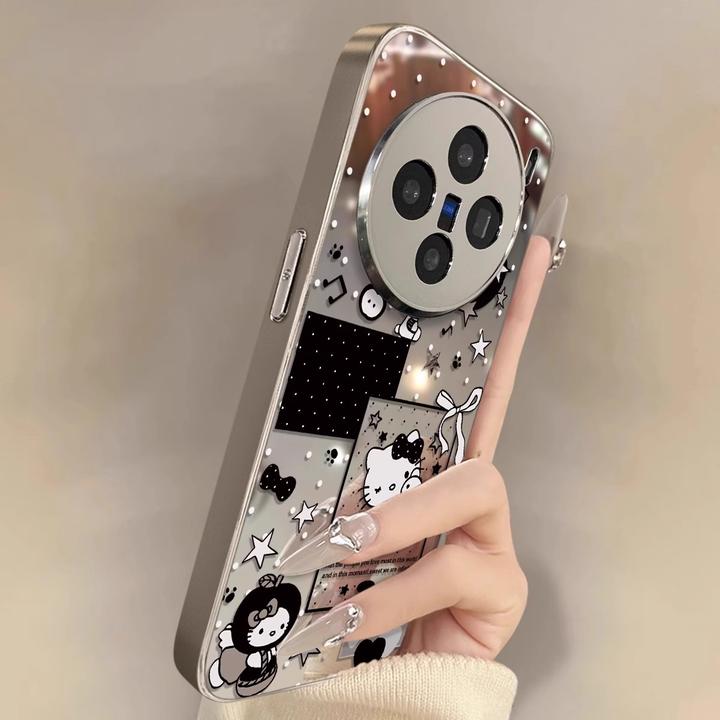 黑色KT猫适用vivox200ultra手机壳x100Pro女新款s30可爱s电镀镜面