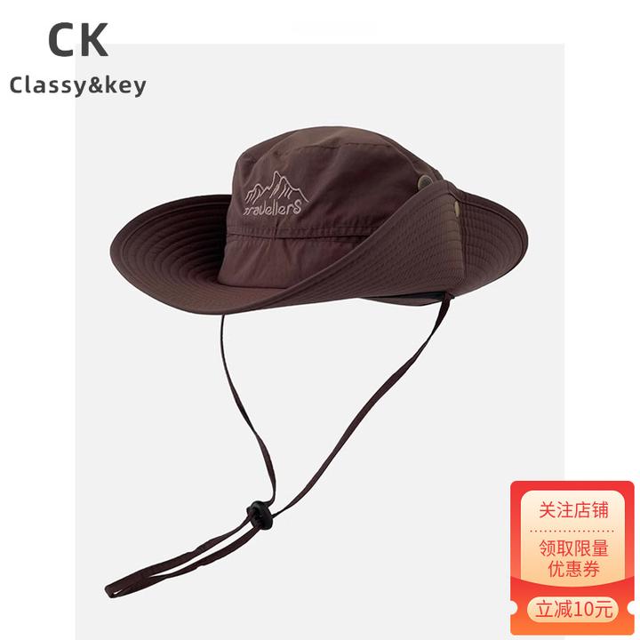 Classy key新加坡设计师联名款抽绳渔夫帽子女夏天遮阳户外牛仔帽