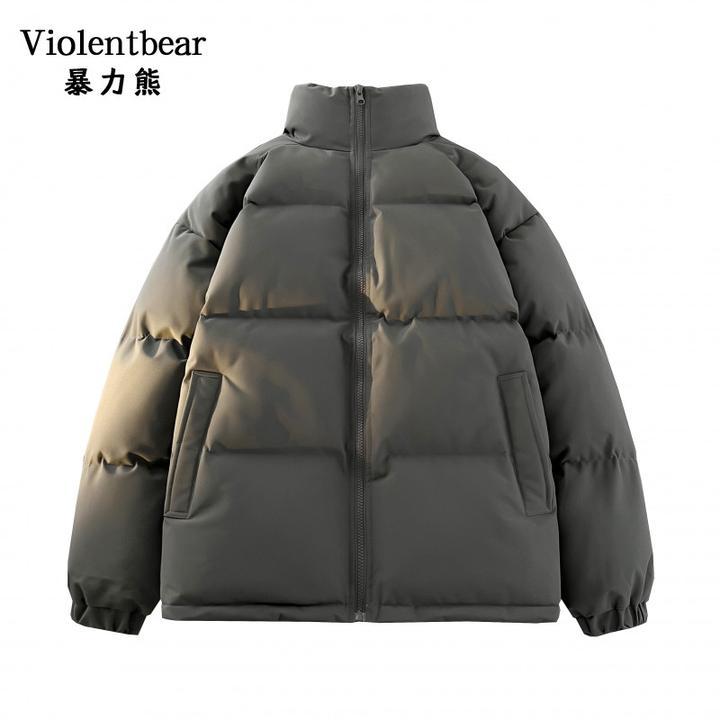 暴力熊2025立领纯色保暖宽松型棉衣棉服冬季ins男士百搭休闲潮牌
