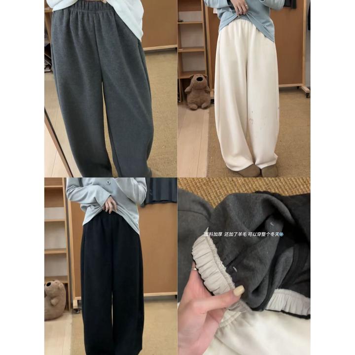 J-81386#[好穿到尖叫!!]垂顺敲好还巨百搭的全松紧腰休闲羊毛裤
