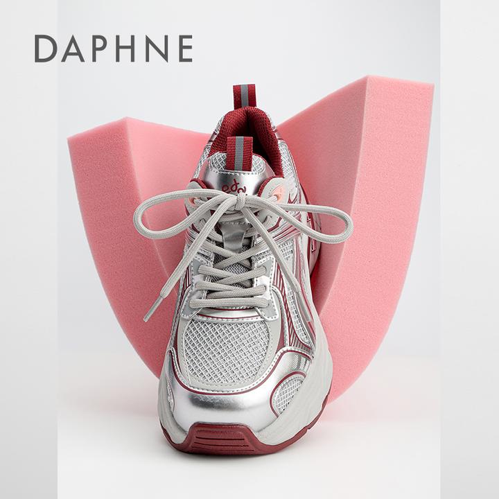 宋茜同款达芙妮厚底网面老爹鞋女2025新款休闲增高透气运动登山鞋