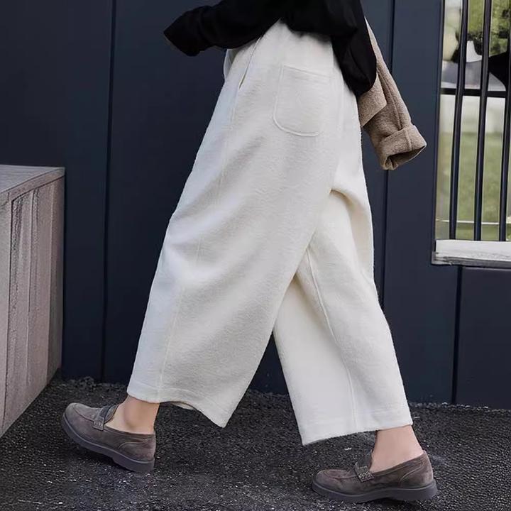 秋冬新款羊毛棉萝卜裤宽松显瘦减龄百搭时尚休闲九分裤