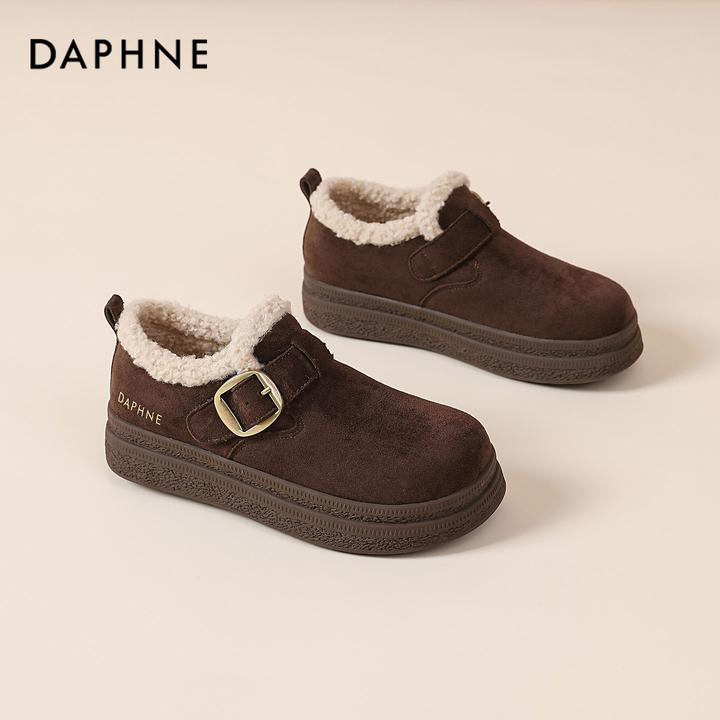达芙妮复古棉鞋女冬季2025新款勃肯鞋厚底百搭防滑毛毛女鞋雪地靴