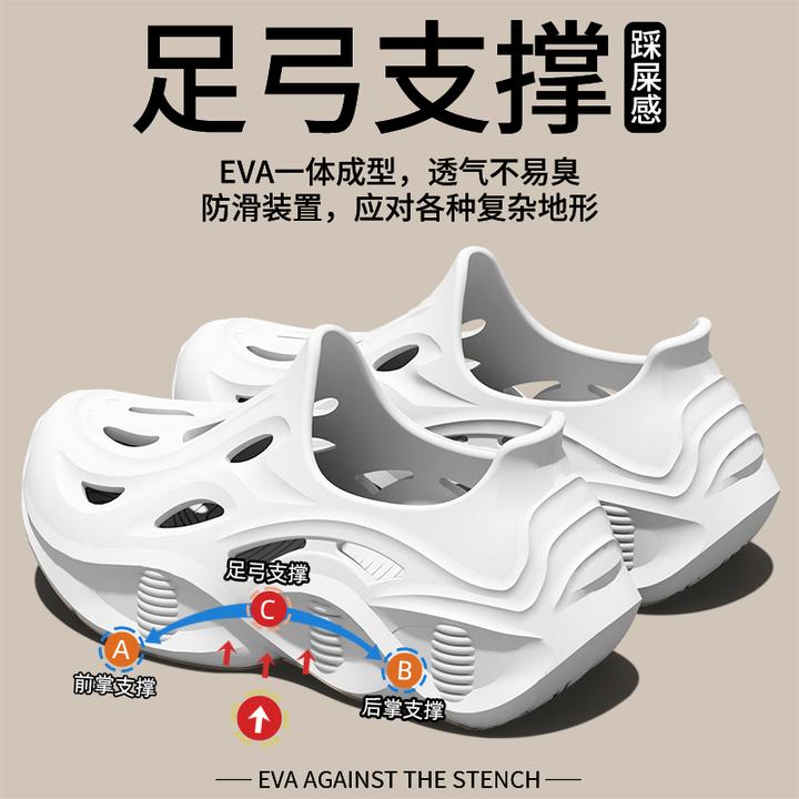 足弓支撑防滑洞洞鞋男士夏季医院医生医用手术室包跟厚底洞洞鞋男