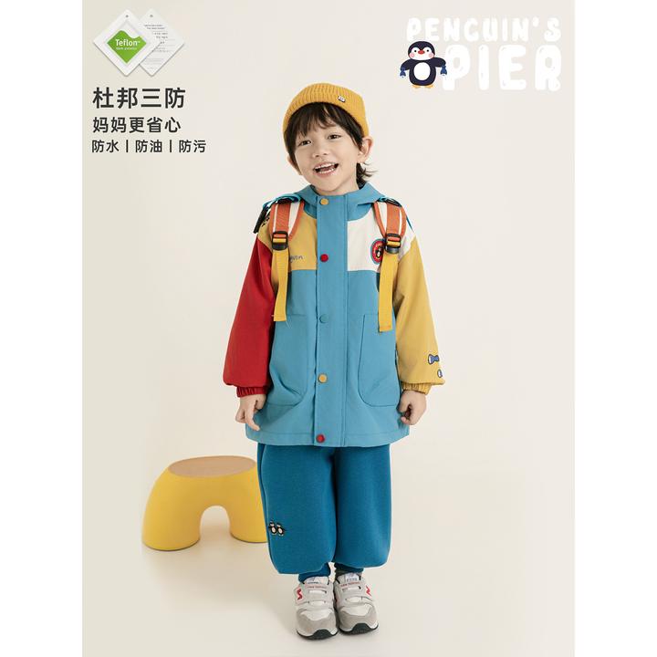 幼悠男童秋冬装连帽摇粒绒保暖套装潮酷痞帅童装儿童衣服N6273