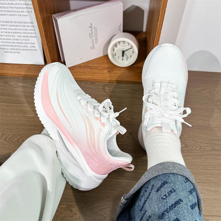 Warrior/回力运动鞋女鞋新款皮面防泼水厚底跑鞋子软底跑步鞋女款