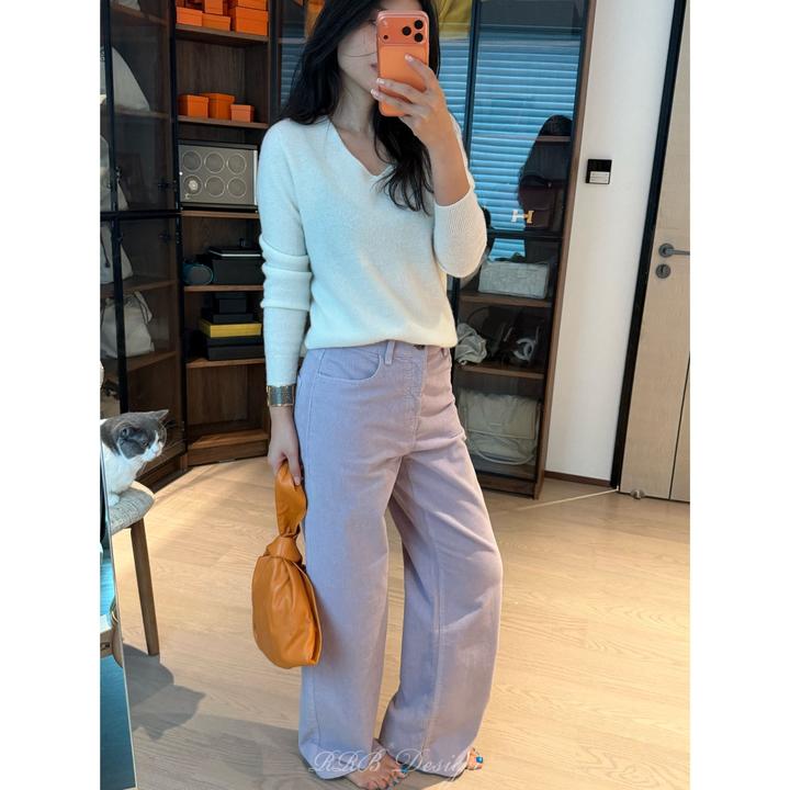 RRB Design 「温暖书卷气」定染日本进口灯芯绒复古坑条休闲裤