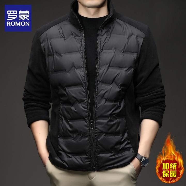 罗蒙排骨轻薄羽绒服立领冬季男款短款休闲90鸭绒上衣加绒保暖外套