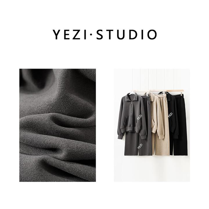 【悠闲日记】秋冬加厚半拉链经典翻领休闲卫衣+裤套装25439011