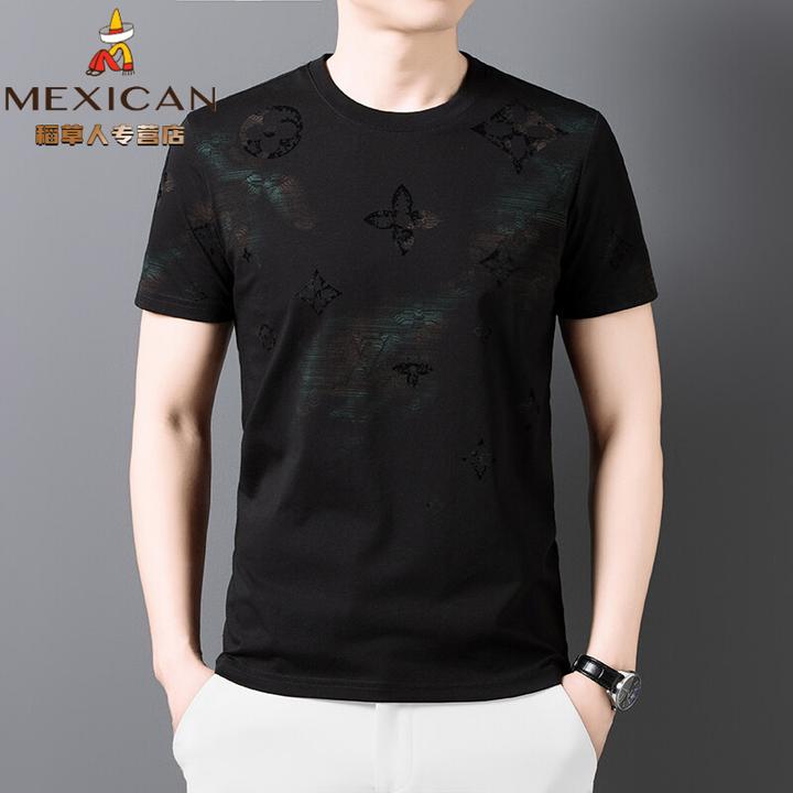 稻草人T恤男款打底衫美式新款春夏季修身显瘦短袖t恤中年男士polo