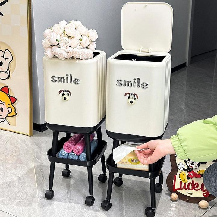 家用高颜值轻奢垃圾筒厨房新款免弯腰垃圾桶卫生间卡通可爱厕纸桶