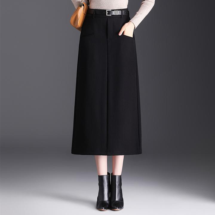 2025秋季新款气质显瘦通勤半身裙女高腰中长款开叉一步裙子包臀裙