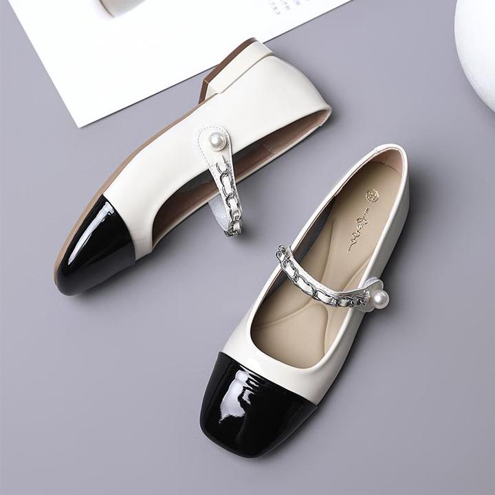 玛丽珍鞋女2025法式春夏仙女风配裙子晚晚拼色低跟平底法式单鞋软