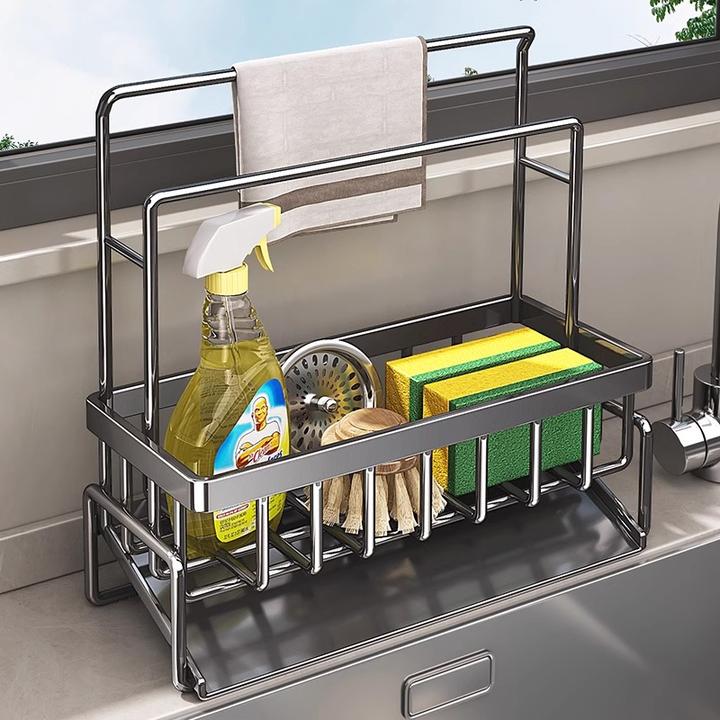 贝凯不锈钢厨房沥水架置物架水龙头水池篮水槽洗碗抹布架收纳架