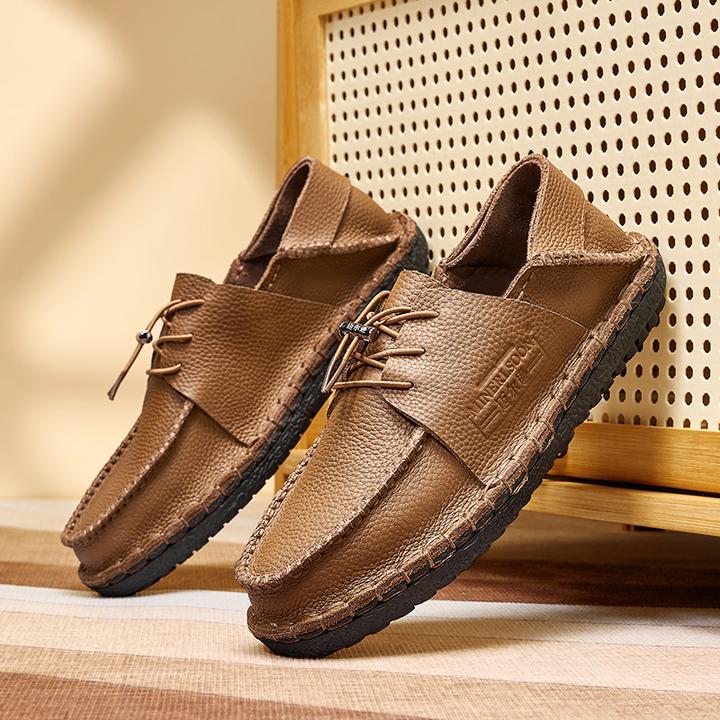 【纯手工制作】男士开车专用皮鞋轻奢商务休闲时尚舒适轻薄透气皮鞋