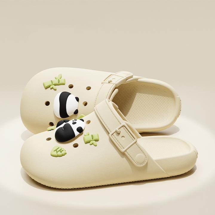 如沐丽洞洞鞋女款新款爆款夏季防滑可DIY熊猫男士拖鞋女鞋外穿