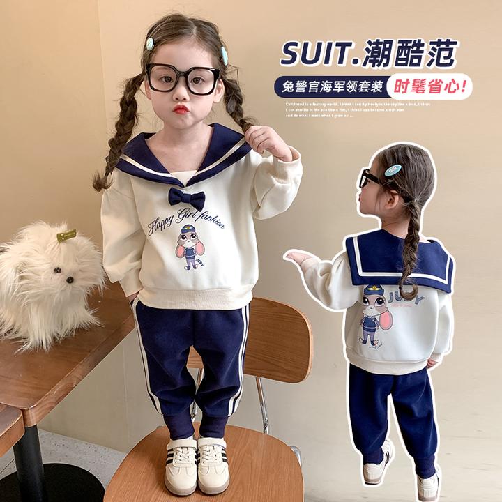 女童学院风套装2025新款儿童春秋款网红洋气女宝宝春装时髦两件套