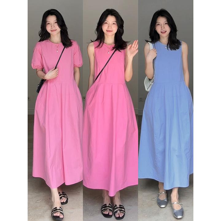 郭九九呢 100%棉明媚慵懒设计感显瘦无袖背心连衣裙 G925Q09360