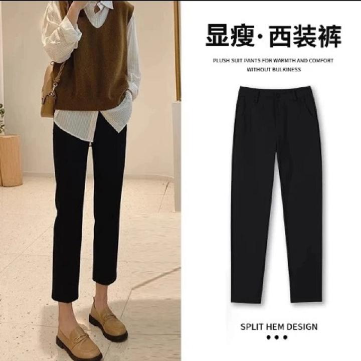 【没有对手】烟管西装裤女高腰显瘦直通西装职业工作哈伦裤小个子