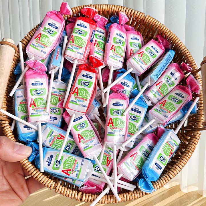 【18支】芬仕ad钙奶果汁棒棒糖果汁乳酸菌学生解馋零食水果味