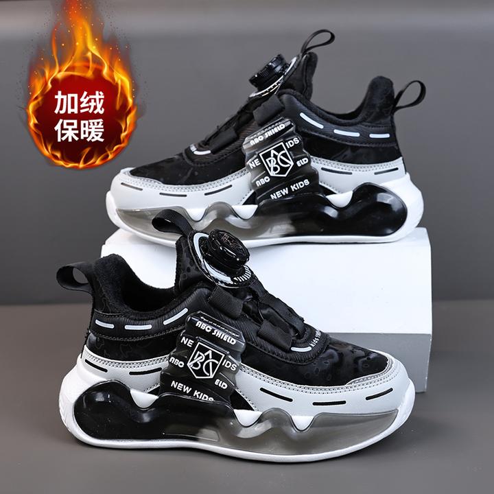 ABC NBOF男童鞋2025新款加绒保暖老爹鞋运动棉鞋儿童休闲跑步鞋