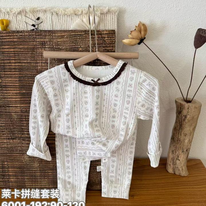 保暖居家休闲风家居服套装童装秋裤秋季儿童女童