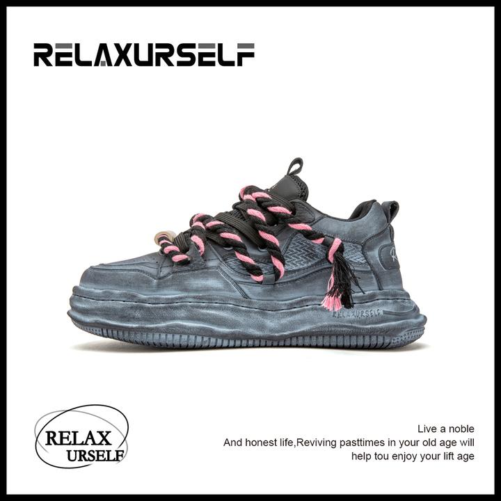 RELAXURSELF干净痞帅百搭增高低帮运动鞋休闲鞋情侣鞋潮鞋男鞋子