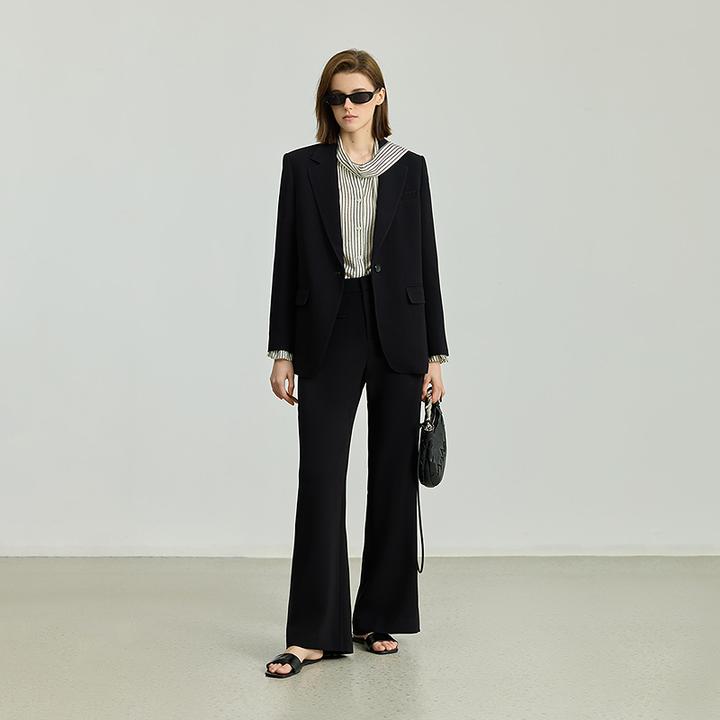 【套装】菁英西装LILY2025新款醋酸混纺驳领长裤套装2918&5909