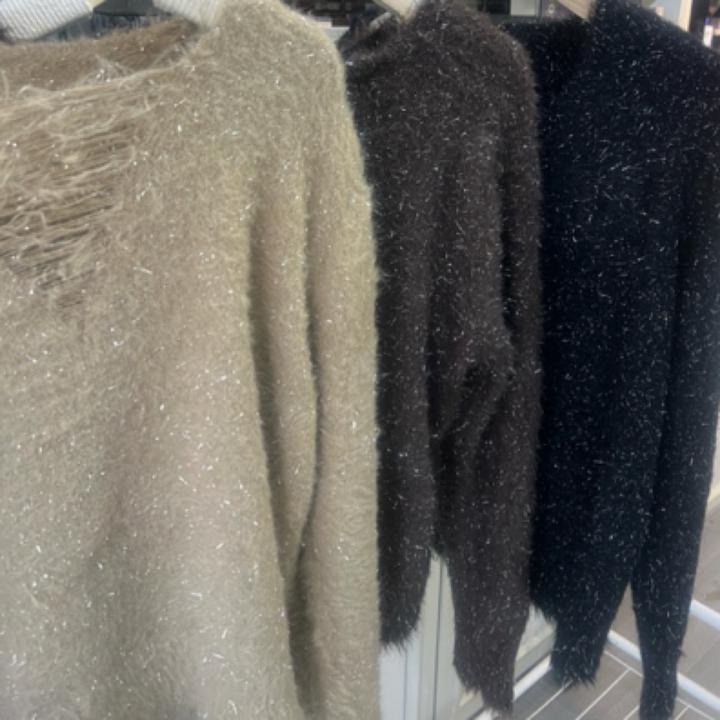 打底毛衣亮片针织时尚宽松