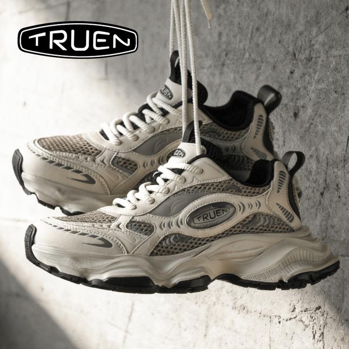 真恩潮人必入米白灰拼接复古机能风老爹鞋日常通勤百搭运动鞋男女