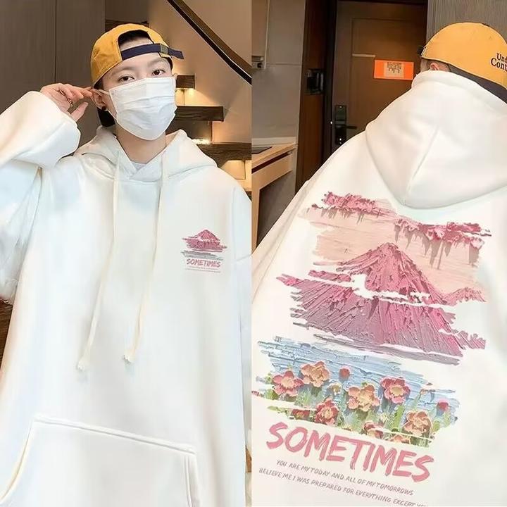 仓石一树青少年潮牌重磅连帽卫衣男装秋冬新款宽松加厚情侣装外套