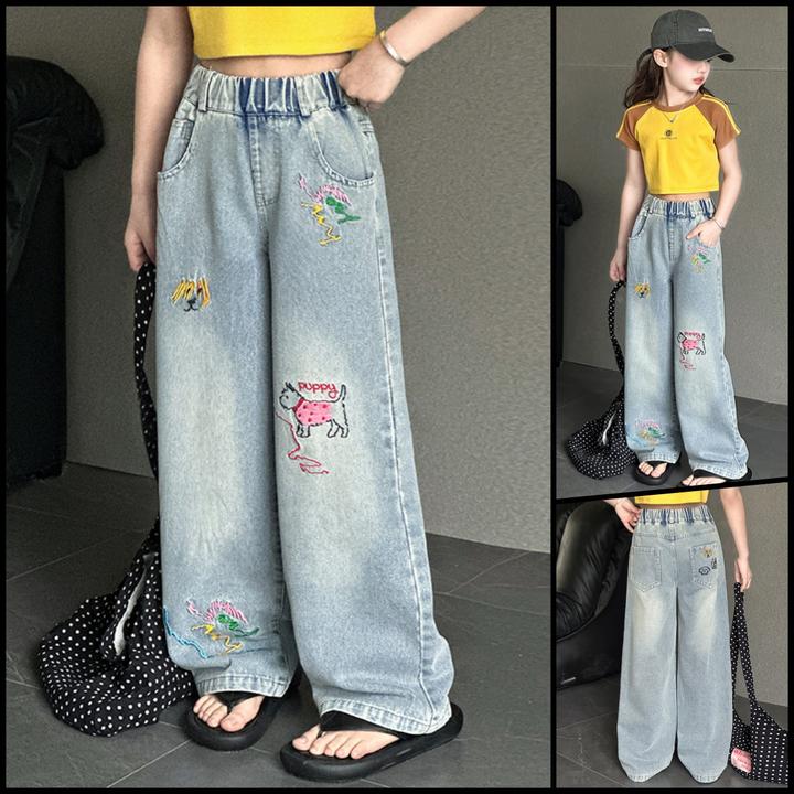 女童裤子春秋装2025新款儿童洋气中大童韩版休闲宽松直筒阔腿裤潮