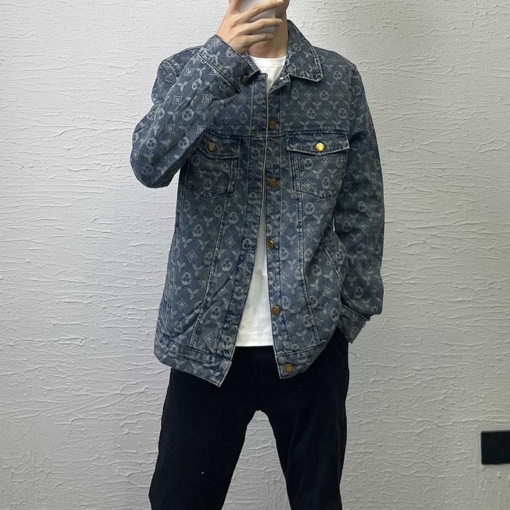 欧货男装商务休闲常规牛仔抗皱秋季修身型夹克情侣宽松外套复古款