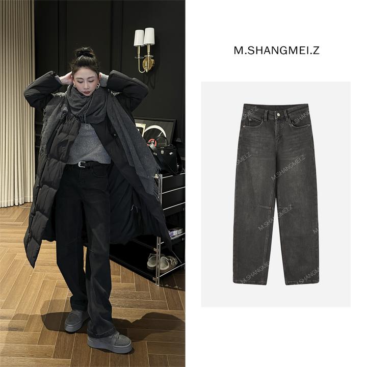 M.SHANGMEI.Z/沐熙【米棍神裤】美大哥复古做旧厚款牛仔裤X129922