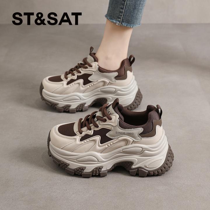 星期六复古老爹鞋女款2025新款秋款百搭运动鞋小个子轻便通勤女鞋