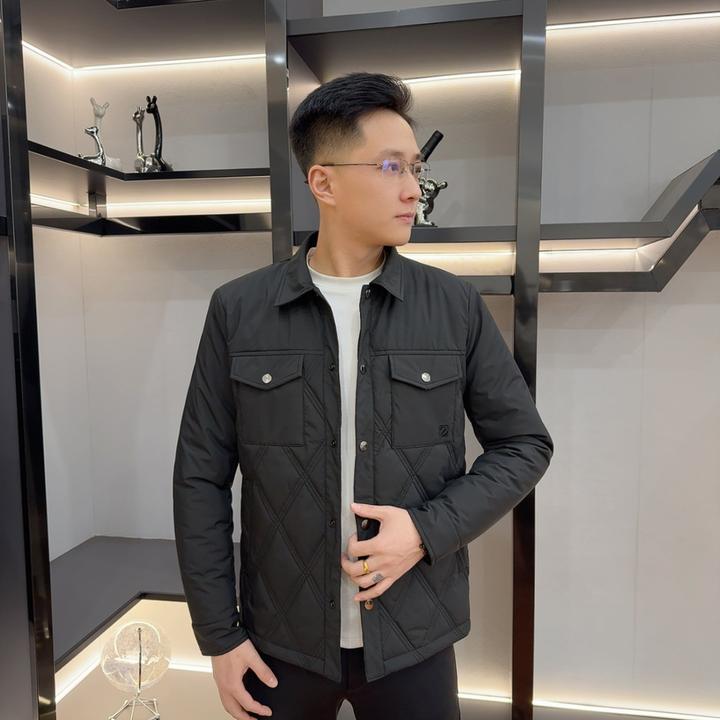 秋冬爆款男士高品质商务休闲百搭内衬咖色双兜绗棉夹克外套25327