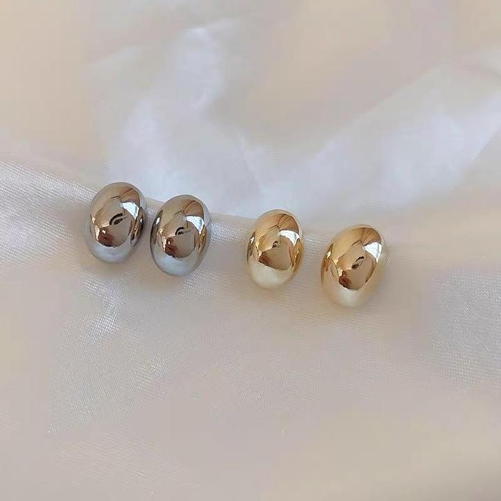 铜合金锆石耳饰 高级感法式豆豆耳钉女简约精致小巧耳环冷淡风百