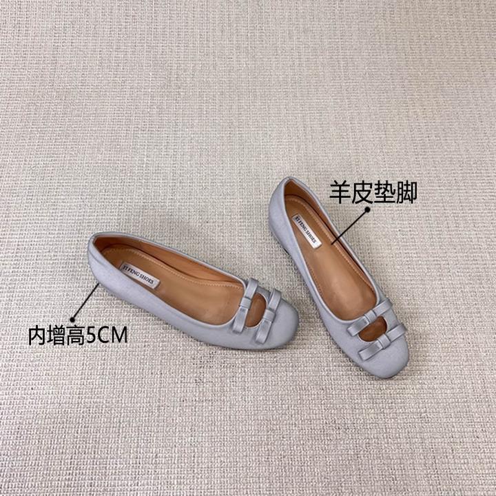 手工羊皮法式蝴蝶结平底鞋女2025年新款百搭设计感不累脚软底单鞋