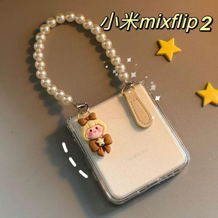 新款现货适用小米mixflip2折叠屏手机壳mixflip透明蝴蝶结女孩硬