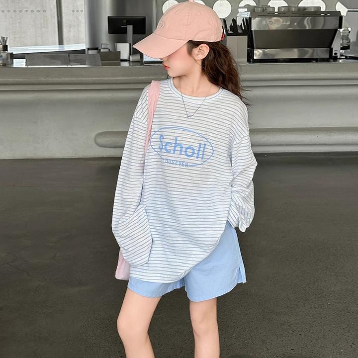 女童防晒套装夏季2025新款女大童韩系防晒t恤长袖休闲短裤两件套