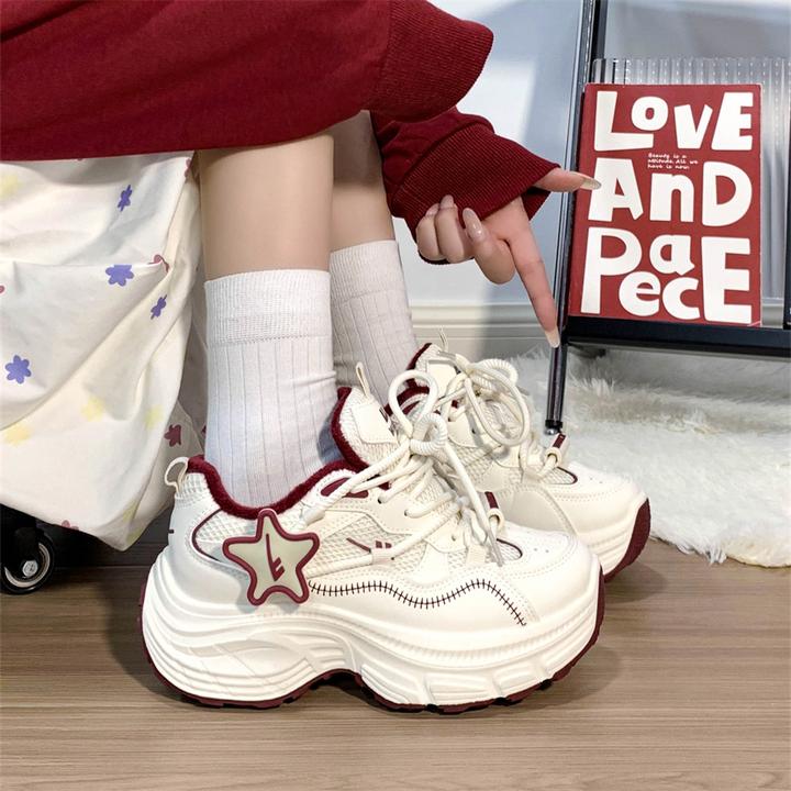 回力女鞋秋冬季加绒老爹鞋女款防寒保暖二棉鞋增高鞋子星星运动鞋