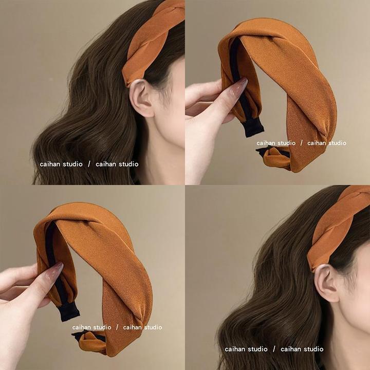 焦糖玛奇朵~麻花编织发箍女高颅顶显发量发箍覆古显发量旅行发饰