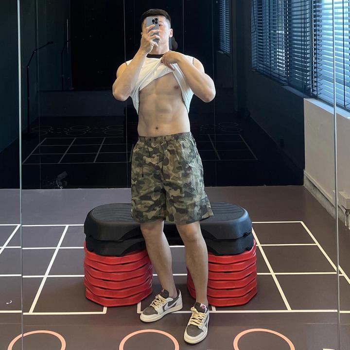 300斤超大码迷彩复古洋气直筒裤夏季男女松紧腰宽松潮流五分中裤