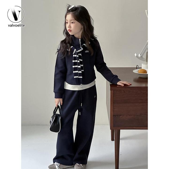 VALVOELITE今日上新女童春秋2025新款外套裤子两件套时尚休闲套装
